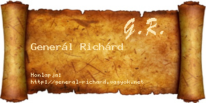 Generál Richárd névjegykártya